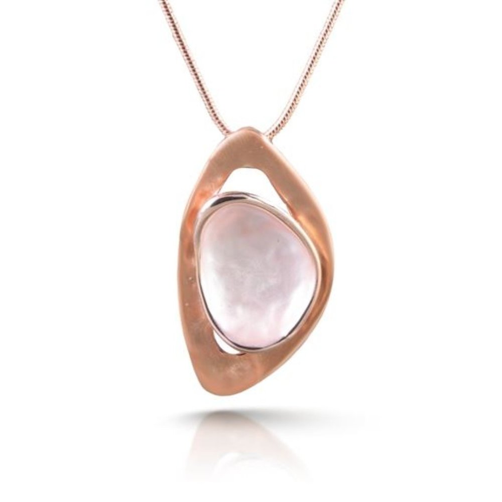 Ivory and Rose Gold Tone Necklace, Amanda Blu